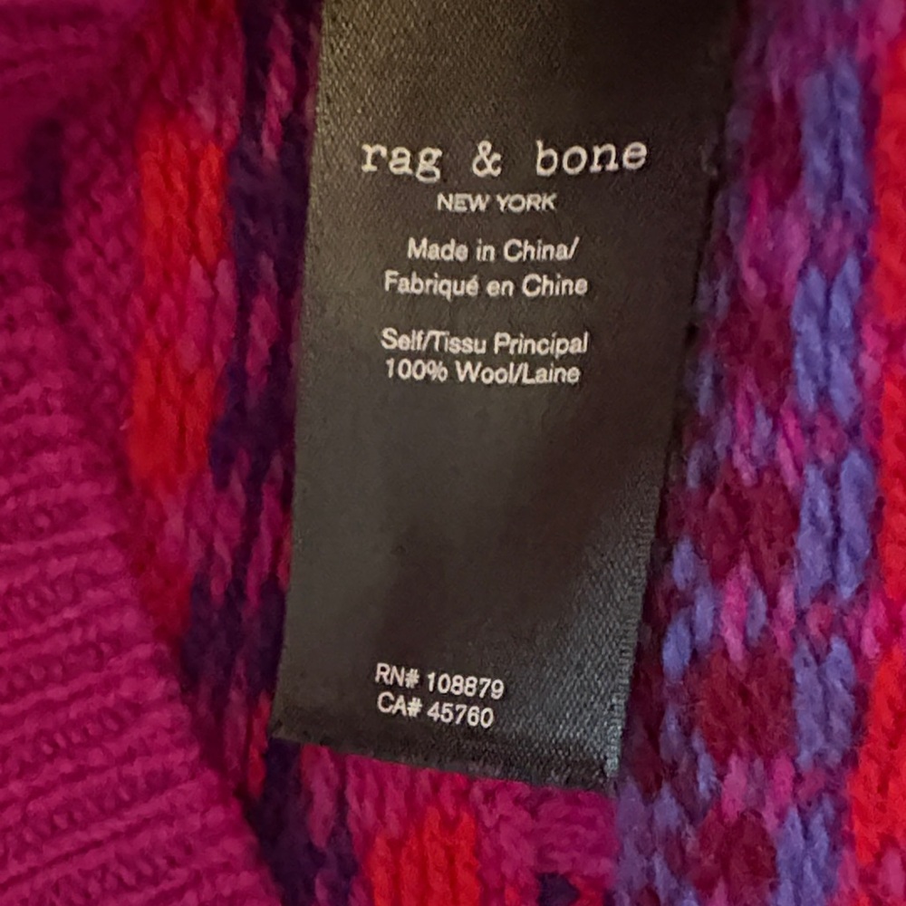 Rag & Bone Pink Purple and Blue Patterned Wool Tank - Picture 4 of 4